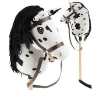 BIECO Hobby Horse Pinto - Size S, with bridle | Detachable stick & tail, for show jumping, dressage & play | Hobby Horses