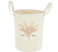 Bieco Kids Laundry Basket Deer Ella | Toy Storage Basket | Cream Laundry Basket | Toy Baskets for Kids Laundry Baskets Baby Laundry Baskets Baby Washing Basket Baby Nursery Accessories Kids Toy Basket