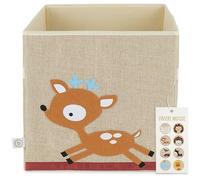 BIECO Kids Storage Box | Deer Design 36L Foldable Fabric Toy Box | Storage Cubes for Kallax Shelf | 33x33x33cm | Toy Organiser | Kallax Basket