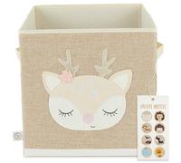 BIECO Kids Storage Box | Deer Ella Design 36L Foldable | Cute Toy Box for Kallax Shelf | Storage 33x33x33cm | Kallax Boxes for Toy | Basket
