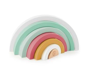 BIECO Rainbow Wood Berry | Baby Stacking Toy | Wooden Rainbow Stacker Montessori Decor Stacking Tower 1 Year Old + Wooden Kids Stones Baby Toy 1 Year Old