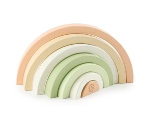 BIECO Rainbow Wooden Bunny Fine | Stacking Toy Baby | Stacking Rainbow Montessori Decor Tower 1 Year Old + Wooden Stones Baby