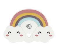 Bieco Silicone Rainbow Teething Ring Baby, 9 cm | 0+ Months | Teething Relief | Baby Rattle Rainbow | Colourful Teether for Babies | Toy | Silicone Teether