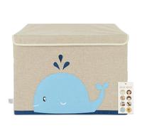 BIECO Storage Box with Lid | 65L Foldable | Approx. 36x36x51cm | Toy Box with Lid | Kids Storage | Boxes | Large | Changing Table Organiser | Whale Design
