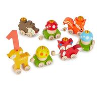 Bieco Wooden Birthday Train Forest Animals with Numbers 0-9 Years | 17 pieces, Approx. 59 cm Long | Candle Birthday Train | Wooden Railway Kids | Candles Numbers | Wood
