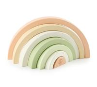 Bieco Wooden Rainbow Stacking Tower | Montessori Jousting Game for Baby and Children | Wooden Hare Fine Decoration From 1 Year