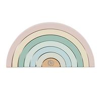 BIECO Wooden Rainbow Stacking Toy | Pastel Rainbow Blocks | Wooden Puzzle | Stacking Arches | Colourful | Fine Motor Skills Toy 1 Year+