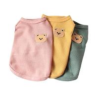 BIECWIAY - Dog Cat Shirts Cotton Summer Lightweight Soft Breathable Elastic Sleeveless Vest Clothes for Medium Dogs 3 Pack Yellow Green Pink