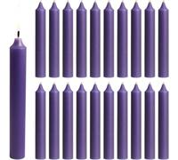 Biedermann & Sons 2-Hour Long Burning Unscented Tree or Chime Candles, Purple, 4 Inch Tall - Set of 20