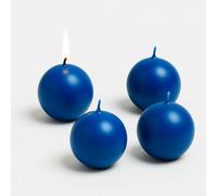 Biedermann & Sons 8-Hour Long Burning Unscented Round Ball Candles, Royal Blue, 2.5 Inch - Set of 4