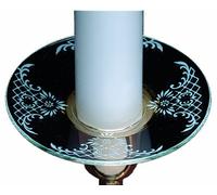 Biedermann & Sons Glass Bobeche Candle Rings with White Pattern, Set of 12
