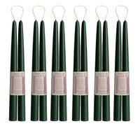 Biedermann & Sons Traditional Hand-Dipped 10-Inch Long Tapered Candles 6 Pairs, Bayberry Green
