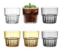 BieFuSin 6 PCS Acrylic Plastic Cups, Non Fragile Drinking Cup, Stackable Acrylic Drinking Water Bucket, BPA Free, Family, Gatherings, Parties 200ML/7Oz