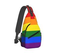 BIEGAS Pride Rainbow Sling Bag for Women Men, Lightweight Crossbody Chest Bag with Multiple Pockets, Small Travel Hiking Daypack Backpack