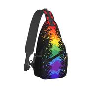 BIEGAS Rainbow Pride Sling Bag for Women Men, Lightweight Crossbody Chest Bag with Multiple Pockets, Small Travel Hiking Daypack Backpack