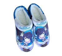 BIEGMAI Anime Slipper Game Character Cosplay Slippers - Klee/Kamisato Ayaka/Venti Printed Cartoon Shoes House Plush Slipper Fuzzy Warm Winter Casual Shoes (Venti, average size)