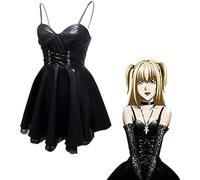 BIEGMAI Death Note Misa Amane Costume Gothic Black Dress Outfits Anime Misa Cosplay Dress Full Set for Women Girls Halloween Party Dress Up (Black, L)