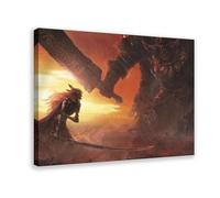 biegzc Elden Ring General Radahn Und Melania Gaming Poster Canvas Poster Wall Art Decor Print Picture Paintings for Living Room Bedroom Decoration 08x12inch(20x30cm)
