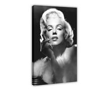 biegzc Marilyn Monroe Classic Portrait C. 1950's - Black & White Canvas Poster Bedroom Decor Landscape Office Room Decor Gift 08x12inch(20x30cm)