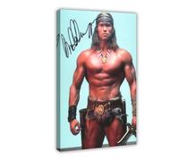 biegzc Photographie Signée Arnold Schwarzenegger Conan En Édition Limitée + AUTOGRAPHE CERTIFIÉ Canvas Poster Bedroom Decor Landscape Office Room Decor Gift 12x18inch(30x45cm)