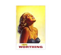 biegzc Sunny Worthing, 1961 Original Advertisement Poster Canvas Poster Wall Art Decor Print Picture Paintings for Living Room Bedroom Decoration 20x30inch(50x75cm)