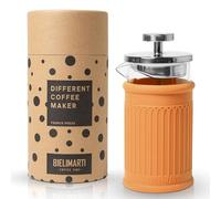 BIELIMARTI French Press Coffee Maker, 350 ml, Borosilicate Glass, Thermal Silicone Sleeve, French Press, Plunger Coffee Maker (Orange)