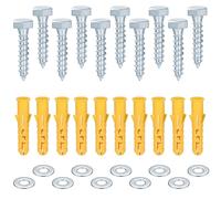 Biemian 10pcs M10x50mm Heavy Duty Wall Plugs and Screws, Nylon Anchor Bolts and Concrete Screws