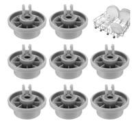BieMian 8 Pcs Dishwasher Lower Rack Wheels, Dishwasher Basket Wheel Lower Basket Wheel Replacement 165314 Fit for Bosch Kenmore Neff Siemens Parts