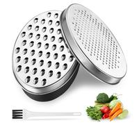 BieMian Cheese Grater with Container and Lid, Food Graters for Kitchen, Cheese Shredder, Stainless Steel Vegetable Chopper for Home Ginger Fruit Chocolate Grater, Coarse & Fine Grinding