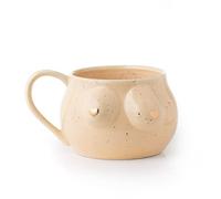 BIEN BEAU Speckled Ceramic Female Form Mug with golden heart nips, White Elephant Gift, Funny Large Coffee Boob Cup, Feminist Gift, Perfect for Bachelorette Parties, Christmas, and Novelty Gifts
