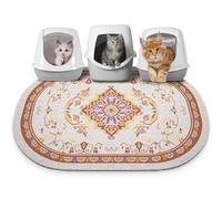 Bienbee Cat Litter Mat, 40" x 30" Jumbo Size Litter Box Mat Rug with Non-Slip Bottom, Easy to Clean Cat Supplies Accessories Essentials for Indoor Kitty Kitten Floor,Brown XL