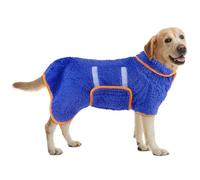 Bienbee Dog Bathrobe, Quick Drying Super Absorbent Dog Robes for After Bath, Warm Keeping Dogs Towel, Dogs Bath Supplies, Dark Blue L