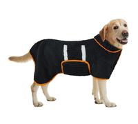 Bienbee Dog Bathrobe, Quick Drying Super Absorbent Dog Robes for After Bath, Warm Keeping Dogs Towel, Dogs Bath Supplies, Black L