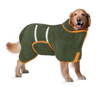 Bienbee Dog Bathrobe, Quick Drying Super Absorbent Dog Robes for After Bath, Warm Keeping Dogs Towel, Dogs Bath Supplies, Dark Green XL
