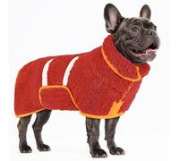 Bienbee Dog Bathrobe, Quick Drying Super Absorbent Dog Robes for After Bath, Warm Keeping Dogs Towel, Dogs Bath Supplies, Bright Red M