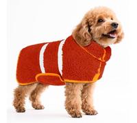 Bienbee Dog Bathrobe, Quick Drying Super Absorbent Dog Robes for After Bath, Warm Keeping Dogs Towel, Dogs Bath Supplies, Bright Red S