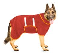 Bienbee Dog Bathrobe, Quick Drying Super Absorbent Dog Robes for After Bath, Warm Keeping Dogs Towel, Dogs Bath Supplies, Bright Red XXL