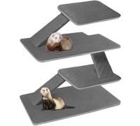 Bienbee Ferret Cage Liner Set for Ferret Nation & Critter Nation Cage, Waterproof Ferrets Cage Accessories for Small Animals Rats Chinchillas Hedgehogs Ferrets(Gray, Double Unit Combo)