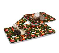 Bienbee Ferret Cage Liner Set for Ferret Nation & Critter Nation Cage, Waterproof Ferrets Cage Accessories for Small Animals Rats Chinchillas Hedgehogs Ferrets(Green Mushroom,Single Unit Combo)