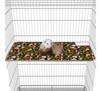 Bienbee Ferret Cage Liner Set for Ferret Nation & Critter Nation Cage, Waterproof Ferrets Cage Accessories for Small Animals Rats Chinchillas Hedgehogs Ferrets(Green Mushroom,Top Pan Liner)
