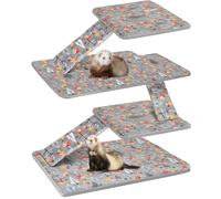 Bienbee Ferret Cage Liner Set for Ferret Nation & Critter Nation Cage, Waterproof Ferrets Cage Accessories for Small Animals Rats Chinchillas Hedgehogs Ferrets(Gray Mushroom, Double Unit Combo)
