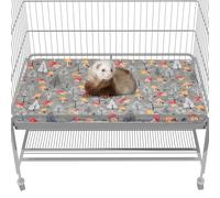Bienbee Ferret Cage Liner Set for Ferret Nation & Critter Nation Cage, Waterproof Ferrets Cage Accessories for Small Animals Rats Chinchillas Hedgehogs Ferrets(Gray Mushroom,Bottom Pan Liner)