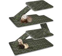 Bienbee Ferret Cage Liner Set for Ferret Nation & Critter Nation Cage, Waterproof Ferrets Cage Accessories for Small Animals Rats Chinchillas Hedgehogs Ferrets(Deep Green, Double Unit Combo)