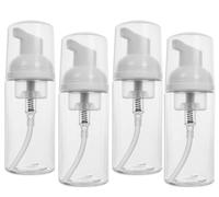 BienBion 2oz Travel-Sized Foaming Pump Bottles,4PCS Empty Foam Pump Bottle,Refillable Travel Size Mousse Bottle,Hand Soap Shampoo Lash Shampoo Foaming Soap Dispenser Bottles,BPA Free(Clear) (A-Clear)