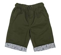 Bienzoe Boy Elastic Waisted Shorts: Kids Trendy Cotton Twill Summer Casual Bermuda Green 5
