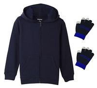 Bienzoe Boy's Anti-Pilling Soft Fleece Zip-Up School Uniform Hoodie Navy 6X