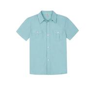 Bienzoe Boys Short Sleeve Shirt for School: Kids Button Up Collared Dress Fashion Shirts Aqua Size 10