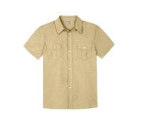 Bienzoe Boys Short Sleeve Shirt for School: Kids Button Up Collared Dress Fashion Shirts Beige 7