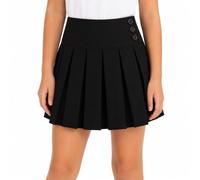 Bienzoe Girl School Uniform Skirt: Plain Pleated Skort Black Size 5
