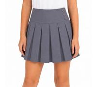 Bienzoe Girl School Uniform Skirt: Plain Pleated Skort Grey Size 6